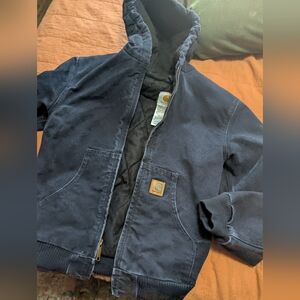 Carhartt Dark Blue quilted duck jacket youth large
